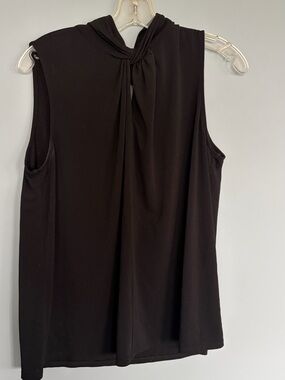 George Black Sleeveless Knot-Neck Blouse